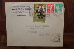 1959 France Saigon Indochine Indo Chine China Enveloppe Cover Timbre Errinophilie Loir Et Cher Agence Vallée Du Cher - Storia Postale