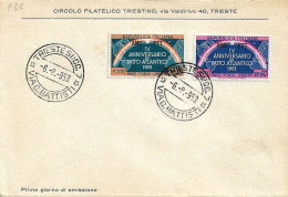 Fdc Circolo Filatelico Di Trieste: PATTO ATLANTICO (1953) No Viaggiata - Poststempel