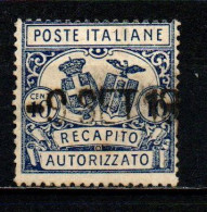 ITALIA REGNO - 1928 - RECAPITO AUTORIZZATO - STEMMI IN OVALE - DENTELLATURA 14 -  USATO - Rohrpost