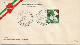 Fdc Associazione Filatelica Triestina: FIERA DI TRIESTE (1952) No Viaggiata - Marcophilia