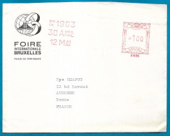 1963 Lettre à En-tête "FOIRE INTERNATIONALE BRUXELLES Palais Du Centenaire"  EMA B 1095 Belgique Belgie - 1960-79