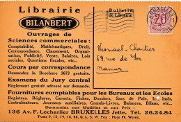 JETTE 1952 CARTE DE COMMERCE - LIBRAIRIE BILANBERT  136 AV.LECHARLIER JETTE    2 SCANS - Jette