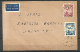 POLEN Poland 1948 Air Mail Cover O SLAWKOW To London Great Britain - Airplanes