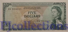 EAST CARIBBEAN 5 DOLLARS 1965 PICK 14e AUNC - East Carribeans