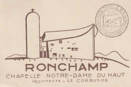 Carte   FRANCE   Inauguration    Chapelle  NOTRE  DAME  DU   HAUT    RONCHAMP   1955 - Abbayes & Monastères