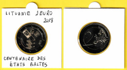 LITUANIE Commémorative 2 Euro - CENTENAIRE DE L'INDÉPENDANCE DES ÉTATS BALTES - 2018 - Litouwen