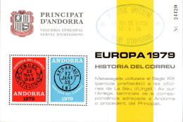 ANDORRA FDC BLOC EUROPA HISTOIRE DU COURRIER - Autres & Non Classés