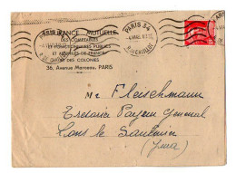 TB 4213 - 1948 - LAC - Lettre Assurance Mutuelle.... à PARIS Pour Mr FLEISCHMANN à LONS - LE - SAUNIER  ( Jura ) - 1921-1960: Période Moderne