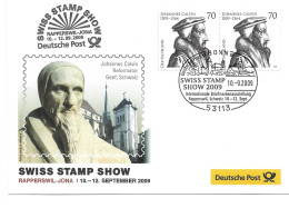 2319r: Ausstellungsbeleg Gest. Bonn 2009 Zur Swisstamp Show 2009- Johannes Calvin - Theologen