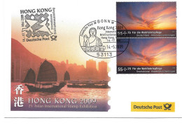 2319a: Ausstellungsbeleg Gest. Bonn 2009 Zur 23. Asian International Stamp Exhibition In Hong Kong - Briefe U. Dokumente