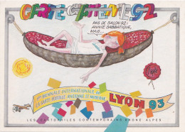 ILLUSTRATEUR R PAGES  CARTE D'ATTENTE POUR LE SALON DE LYON 93 CARTOLINE - Pages