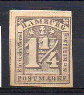 Hamburg 1864 - Mi 8f - (*) - Mint No Gum (2ZK11) (2nd Class. Thinned) - Hambourg