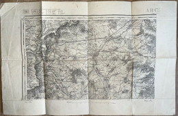 CARTE TOPOGRAPHIQUE SECTEUR SEZANNE MARNE FERE CHAMPENOISE / TYPPE 1889 / 53,5 X 34,8 Cm - Topographical Maps