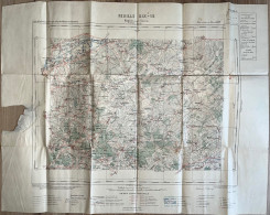 CARTE TOPOGRAPHIQUE SECTEUR NOGENT SUR SEINE SUD FEUILLE XIX-15 / TIRAGE 1909 / 57,3 X 44,7 Cm / MANQUE DANS MARGE - Topographical Maps