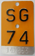 Velonummer Mofanummer St. Gallen SG 74 - Placas De Matriculación