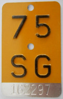 Velonummer Mofanummer St. Gallen SG 75 - Number Plates