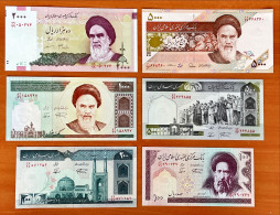 Iran 100/200/500/1000/2000/5000 Rials Serial 33/99 6 Different Replacement Set UNC - Iran