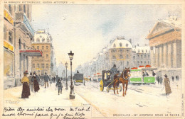 BELGIQUE - Bruxelles - Boulevard Anspach Sous La Neige- Carte Postale Ancienne - Avenues, Boulevards
