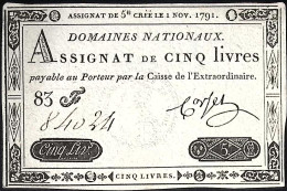 FRANCE * Assignat De 5 Livres * Date 01/11/1791 *  Etat/Grade TTB+/XF - Assegnati