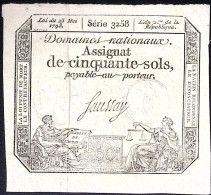 FRANCE * Assignat De 50 Sols * Date 23/05/1793 An II *  Etat/Grade TTB+/XF - Assignats & Mandats Territoriaux