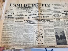 AMI PEUPLE 36/ CGT CONTRE REPUBLIQUE TAITTINGER/MINISTERE BLUM BONCOURC/COMBES REGIMR DELATION - Allgemeine Literatur