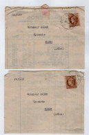 TB 4229 - 1946 - Timbre Type Cérès De MAZELIN Sur Facture Alimentation Emile GROS à CREST Pour Mr ANDRE Epicier à EURRE - 1921-1960: Modern Period