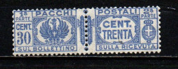 ITALIA REGNO - 1927 - AQUILA SABAUDA A SINISTRA E VALORI IN LETTERE A DESTRA CON FASCI AL CENTRO - 30 CENT. - MNH - Paketmarken