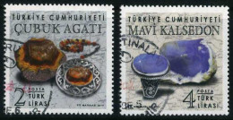 Türkiye 2019 Mi 4467-4468 Semi-Precious Stones, Gemstones, Minerals, Cubuk Agate, Blue Chalcedony - Usados