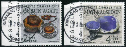 Türkiye 2019 Mi 4467-4468 Semi-Precious Stones, Gemstones, Minerals, Cubuk Agate, Blue Chalcedony - Used Stamps