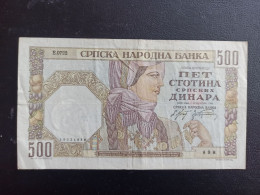 Serbie Billet  500 Dinara 1941  Tbe - Serbien