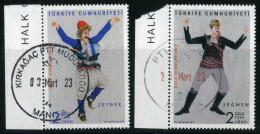 Türkiye 2019 Mi 4471-4472 Folk Dances, Zeybek & Segmen, Suits And Costumes, Dance - Used Stamps