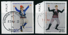 Türkiye 2019 Mi 4471-4472 Folk Dances, Zeybek & Segmen, Suits And Costumes, Dance - Usados