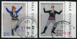 Türkiye 2019 Mi 4471-4472 Folk Dances, Zeybek & Segmen, Suits And Costumes, Dance - Used Stamps