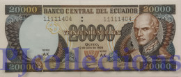 ECUADOR 20000 SUCRES 1999 PICK 129f UNC GOOD SERIAL NUMBER "11111404" - Equateur