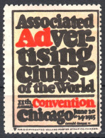 Associated Advertising Clubs Of The World CONVENTION 1915 USA Chicago LABEL CINDERELLA VIGNETTE - Unclassified