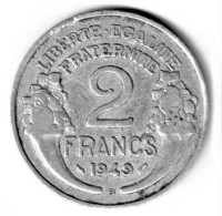 FRANCE / REPUBLIQUE FRANCAISE / 2 FRANCS MORLON / 1949 B  / ALU - 2 Francs