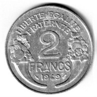 FRANCE / REPUBLIQUE FRANCAISE / 2 FRANCS MORLON / 1949   / ALU - 2 Francs