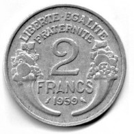 FRANCE / REPUBLIQUE FRANCAISE / 2 FRANCS MORLON / 1959   / ALU - 2 Francs