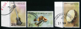 Türkiye 2019 Mi 4482-4484 Musical Instruments, Tar, Ağız Kopuzu, Erzurum Defi | Music - Used Stamps