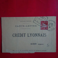 CARTE LETTRE ALGER CREDIT LYONNAIS - Storia Postale