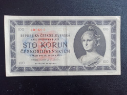 Tchecoslovaquie  Billet  100 Korun 1945  Tbe+ - Tchécoslovaquie