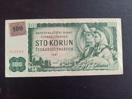 Tchecoslovaquie  Billet  100 Korun 1961  Tbe Avec Timbre - Czechoslovakia