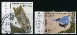 Türkiye 2019 Mi 4492-4493 Europa, Pallid Scops Owl & Krüper's Nuthatch, Birds Of Prey, CEPT - Used Stamps