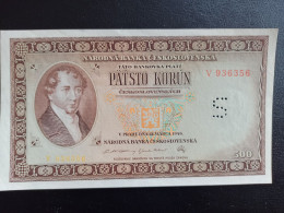 Tchecoslovaquie  Billet  500 Korun 1946 TTB+   Specimen - Tchécoslovaquie