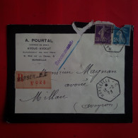 LETTRE RECOMMANDE MARSEILLE POUR MILLAU - Covers & Documents