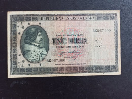 Tchecoslovaquie  Billet  1000 Korun 1945   "Specimen" - Cecoslovacchia