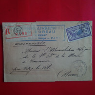 LETTRE RECOMMANDE PARIS POUR VAUCIENNES MARNE - Storia Postale