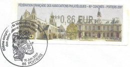 LISA - 2007  - 86e Congres Poitiers ( 0.54 € Sur Enveloppe Avec Cachet 1er Jour ) - 1999-2009 Abgebildete Automatenmarke