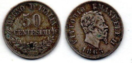 MA 22778 / Italie - Italien - Italy 50 Centesimi 1863 MBN TTB - 1861-1878 : Vittoro Emanuele II