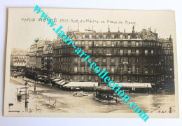 CPA 75 INONDATION PARIS 1910 RUE DU HAVRE & PLACE DE ROME ANCIENNE CARTE POSTALE    (1505.7) - Inondations